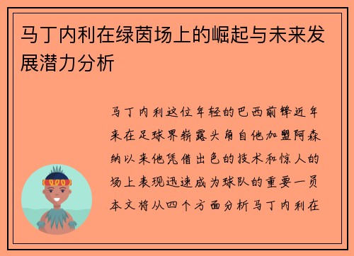 马丁内利在绿茵场上的崛起与未来发展潜力分析